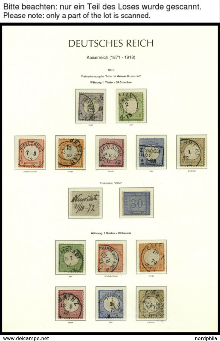 SAMMLUNGEN O, 1872-1918, Fast Nur Gestempelte Saubere Sammlung Dt. Reich Im Leuchtturm Falzlosalbum Mit Zahlreichen Gute - Used Stamps