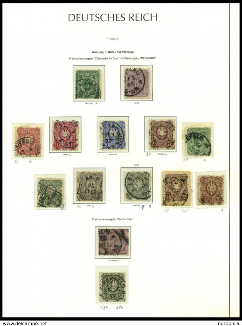 SAMMLUNGEN O, 1872-1918, Fast Nur Gestempelte Saubere Sammlung Dt. Reich Im Leuchtturm Falzlosalbum Mit Zahlreichen Gute - Used Stamps