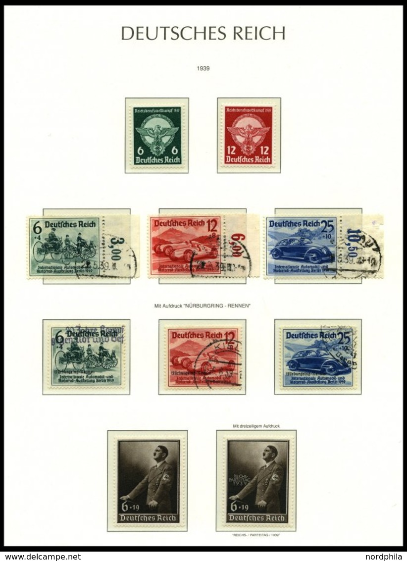 SAMMLUNGEN O,**,* , 1923-45, Meist Gestempelte Sammlung Dt. Reich Im Neuwertigen Leuchtturm Falzlosalbum Mit Diversen Gu - Used Stamps