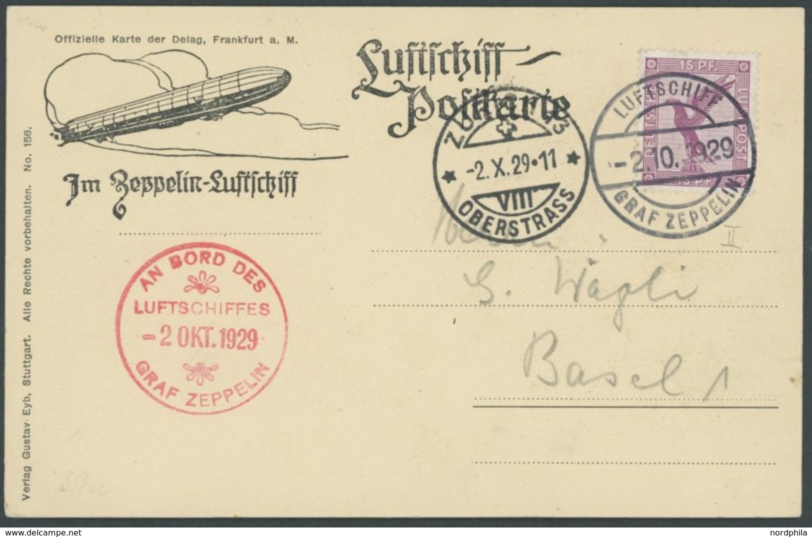 ZEPPELINPOST 39a BRIEF, 1929, 4. Schweizfahrt, Abwurf Zürich 13 Oberstrass, Prachtkarte - Airmail & Zeppelin