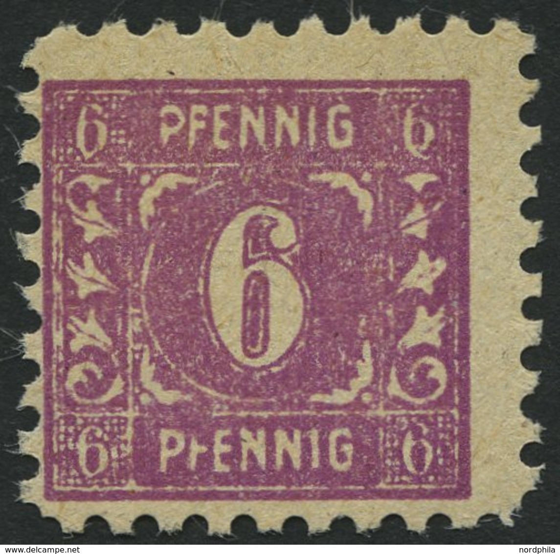 MECKLENBURG-VORPOMMERN 9bXXXV **, 1946, 6 Pf. Dunkelpurpur Mit Abart Große Weiße Cedille Unten An 6 Im Oberen Rechten We - Other & Unclassified