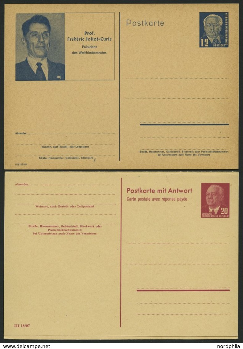 GANZSACHEN Aus P 40-78 BRIEF, 1950-66, 22 Verschiedene Ungebrauchte Ganzsachenkarten Und 2 Faltbriefe, Fast Nur Prachter - Other & Unclassified