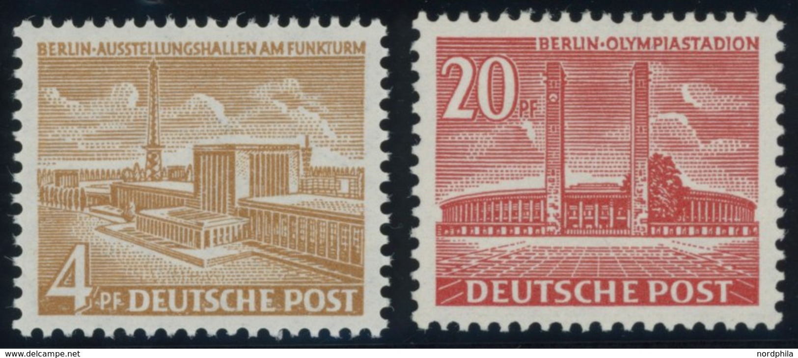 BERLIN 112/3 **, 1953/4, 4 Und 20 Pf. Berliner Bauten, Postfrisch, Pracht, Mi. 70.- - Autres & Non Classés