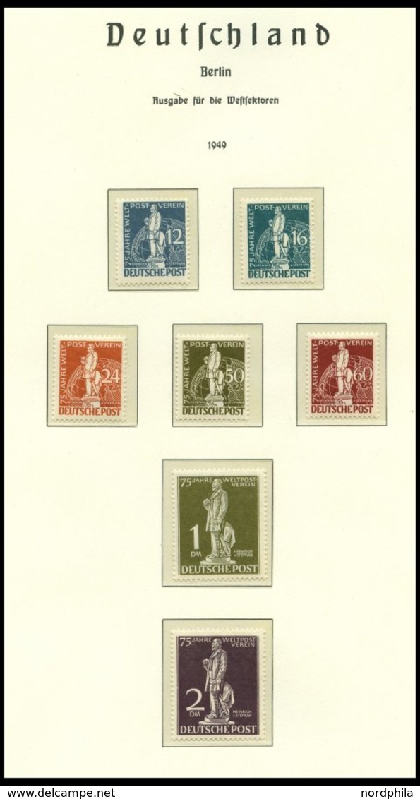 SAMMLUNGEN ** , Komplette Sammlung Berlin Von 1949-1990 Im Leuchtturm Falzlosalbum, Nr. 68-70, Bl. 1, 74 Und 78 Mit Falz - Other & Unclassified