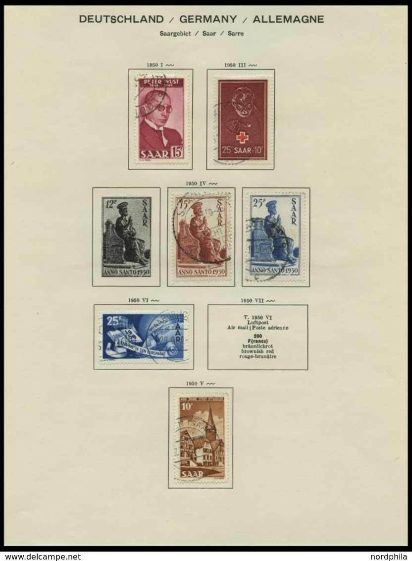 SAMMLUNGEN, LOTS O,* FDC, Zweifach Gesammelte Sammlung Saarland Mit Einigen Guten Mittleren Werten, Prachterhaltung - Other & Unclassified