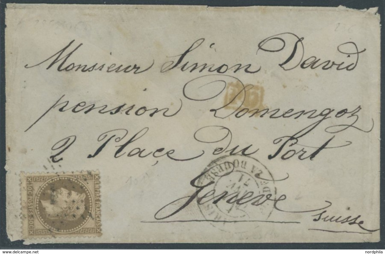 FRANKREICH 29 BRIEF, 1871, BALLON DEQUESNE, Frankiert Mit 30 C. Braun Von PARIS Nach Genf, Mit Inhalt, Feinst - Other & Unclassified