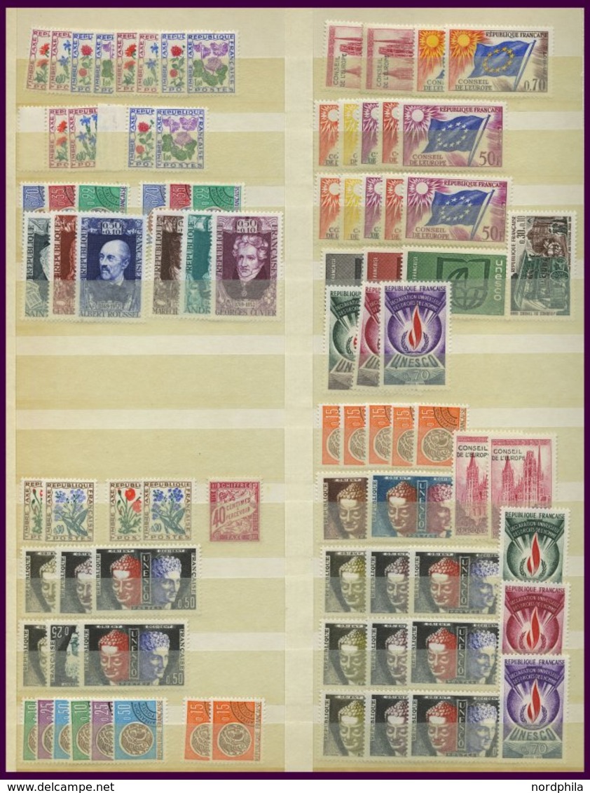 LOTS **, 1960-68, saubere postfrische Dublettenpartie mit Dienst-u. Unescomarken, mit Nr. 1480 5x, meist Pracht, günstig