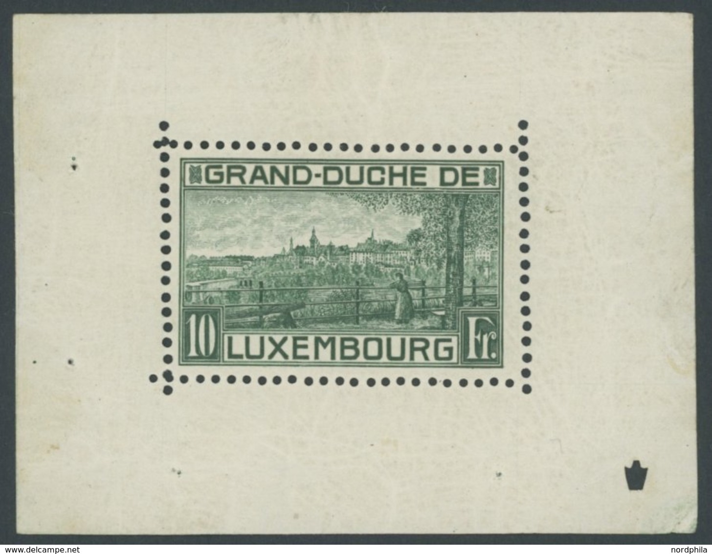 LUXEMBURG Bl. 1II *, 1923, Block Prinzessin Elisabeth, Falzrest Im Oberrand, Marke Postfrisch, Pracht - Other & Unclassified