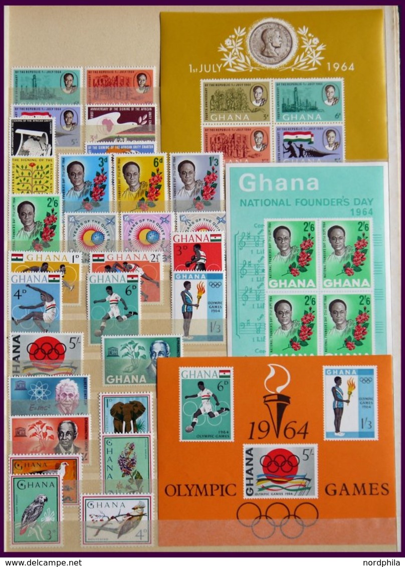 GHANA **, *, 1957-80, Ungebrauchte, Wohl Fast Komplette Sammlung Im Einsteckbuch, Mit Vielen Blocks Und Kleinbogen, Prac - Ghana (1957-...)