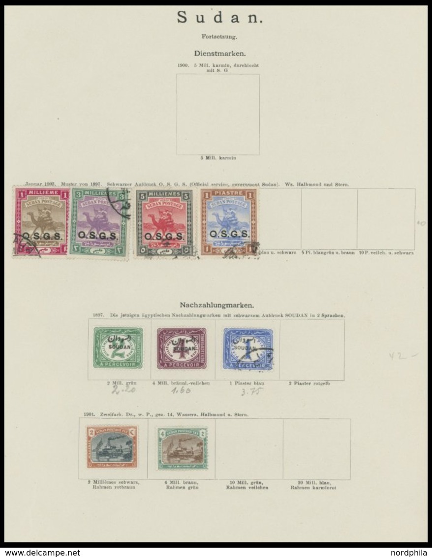 SUDAN *,o , 1897-1902, Kleiner Alter Sammlungsteil, Erhaltung Feinst/Pracht - Sudan (1954-...)