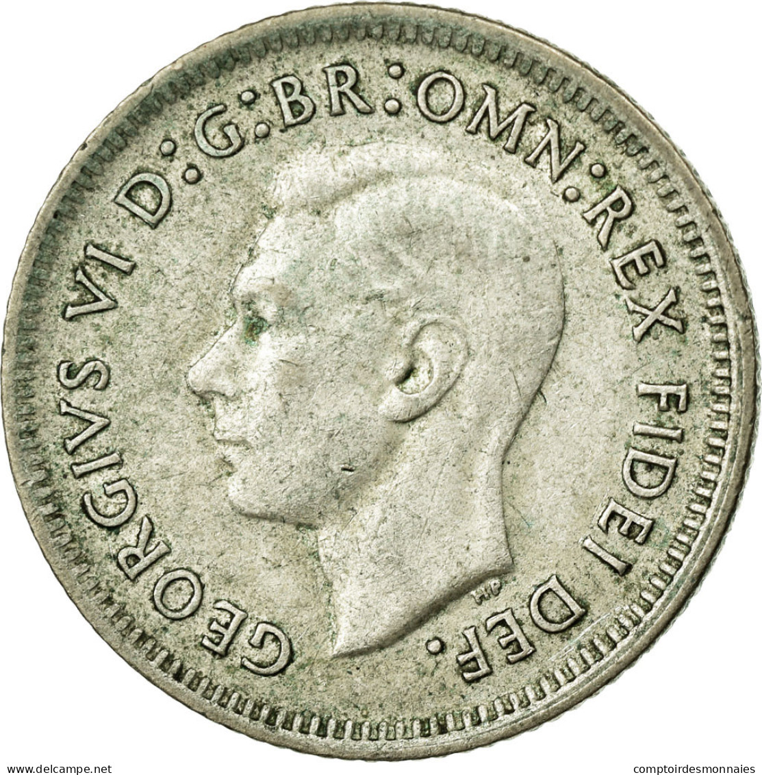 Monnaie, Australie, George VI, Sixpence, 1951, Melbourne, TB, Argent, KM:45 - Sixpence