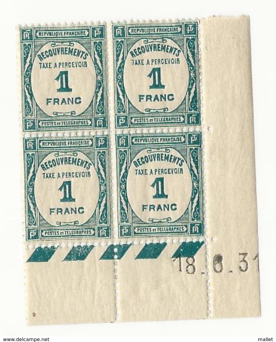 Coin Daté Taxe N°60 - Trace De Charnière - 18/6/31 - Impuestos