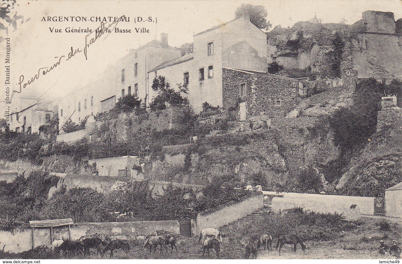 ARGENTON CHATEAU (D.-S.) Vue Générale De La Basse Ville Circulée  1917 - Argenton Chateau