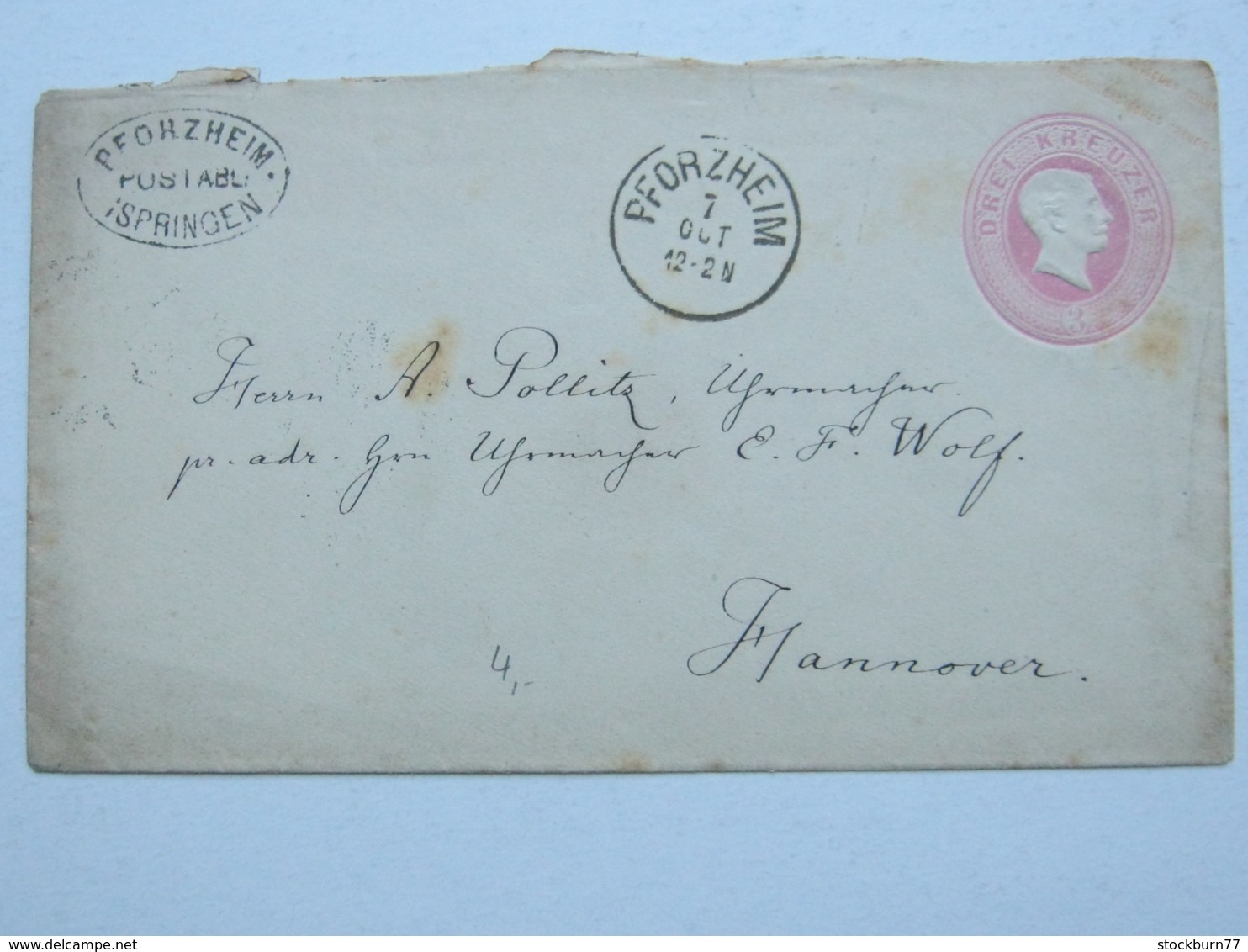 PFORZHEIM - POSTABL.  - ISPRINGEN , Klarer Stempel Auf Ganzsache - Postal  Stationery