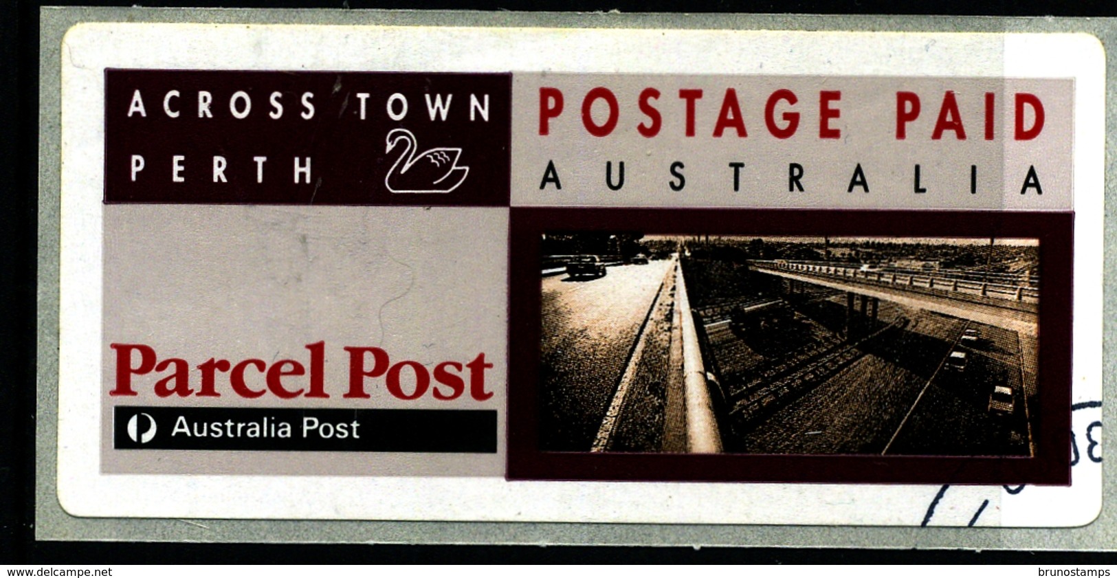 AUSTRALIA - 1991  PARCEL POST  ACROSS  PERTH  LABEL  FINE USED - Variétés Et Curiosités