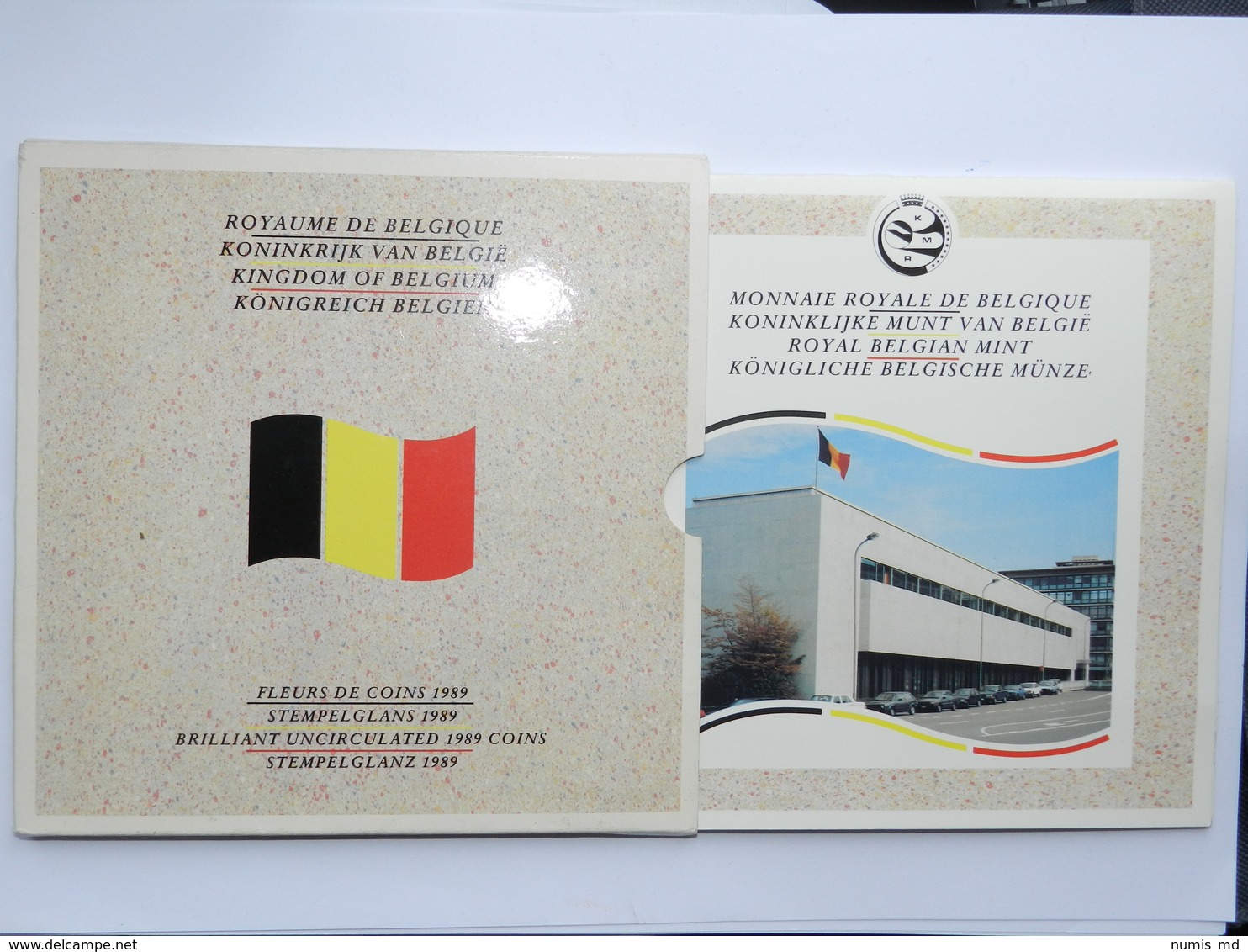 M/MS14 BELGIQUE Série "Fleur De Coin" FDC 1989 (FR+FL) - FDC, BU, Proofs & Presentation Cases