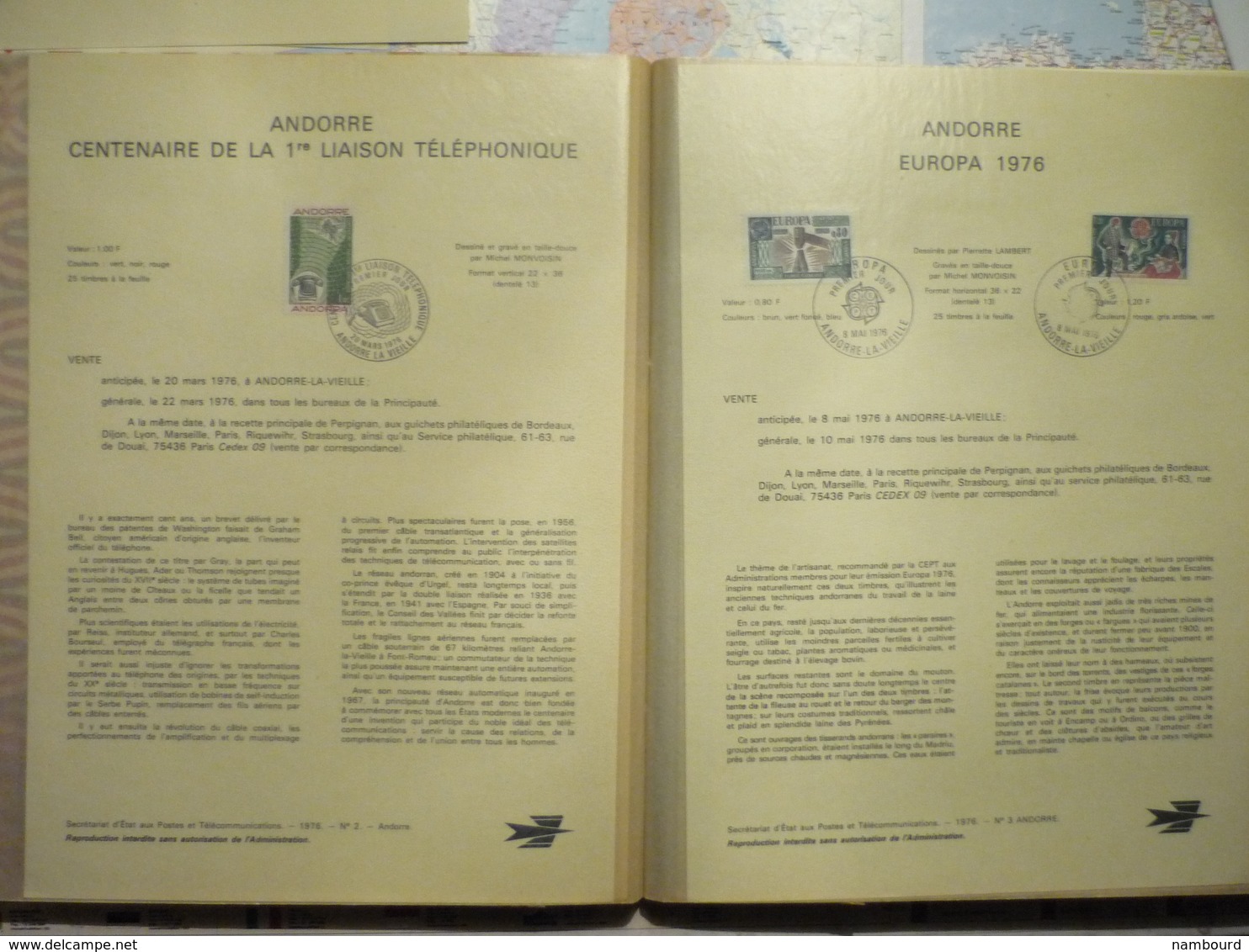 Collection de feuillets FDC La Poste du Club des Amateurs d'Oblitérations Philatéliques 1972 à 1980 dans 2 classeurs