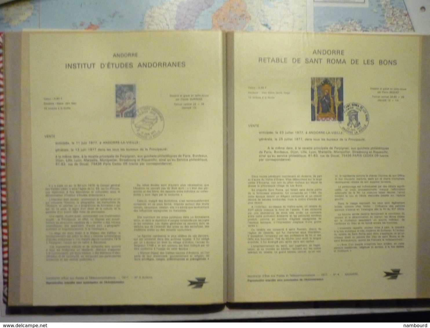 Collection de feuillets FDC La Poste du Club des Amateurs d'Oblitérations Philatéliques 1972 à 1980 dans 2 classeurs