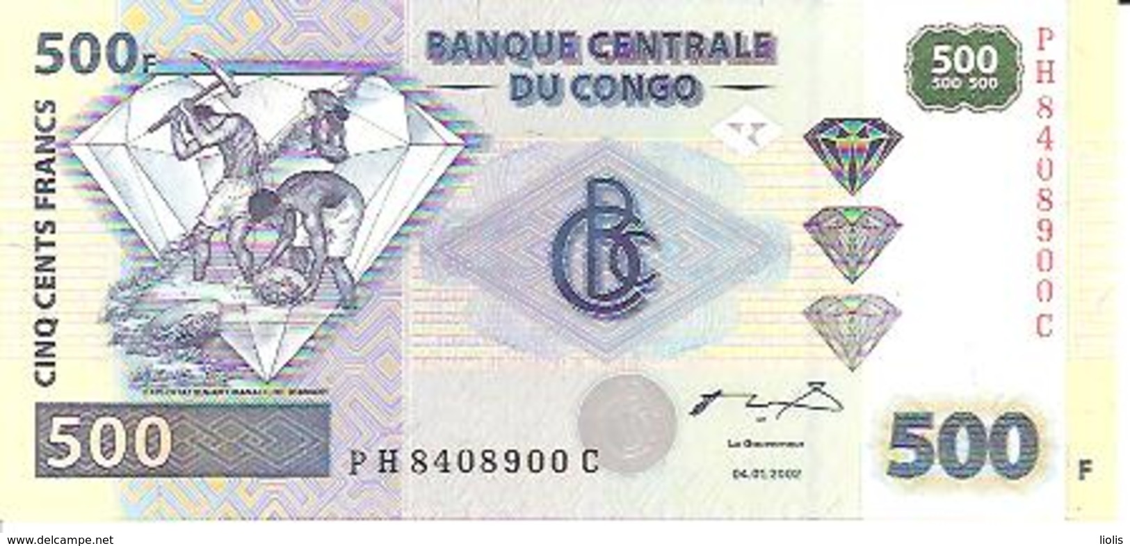 Congo  P-96  500 Francs  2002  UNC - Democratische Republiek Congo & Zaire