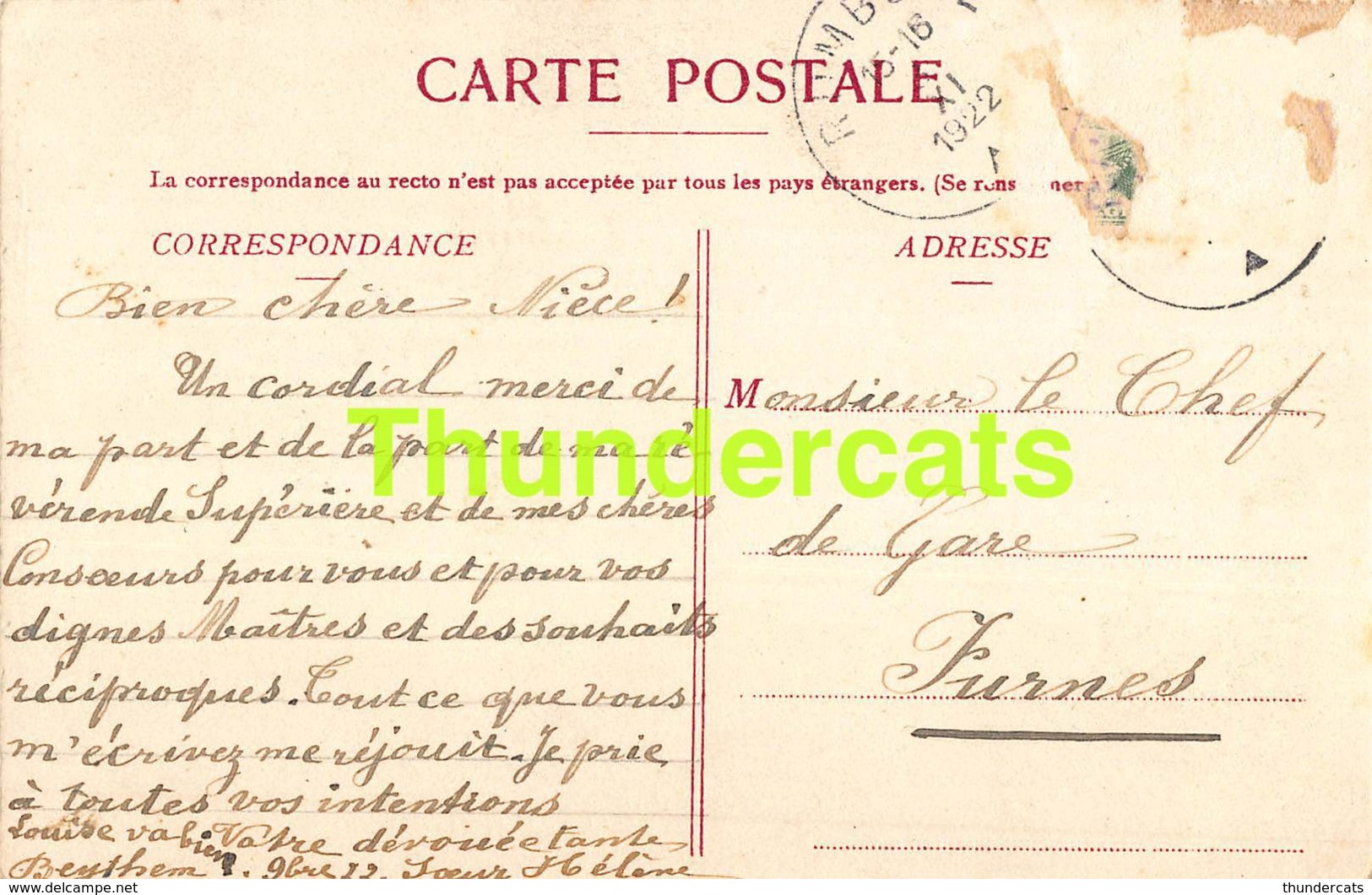 CPA ETABLISSEMENT DES DAMES DE ST CHARLES WEZ PAR HOLLAIN LE VESTIBULE - Brunehaut