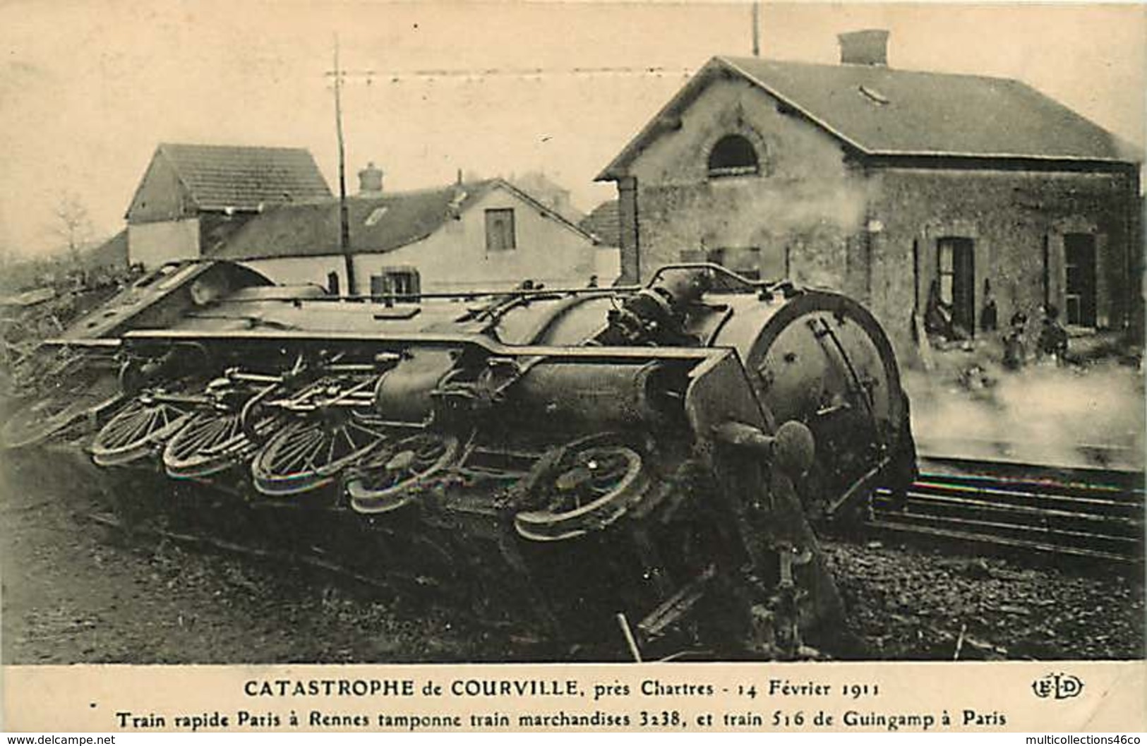 060119A - 28 COURVILLE Catastrophe 1911 Train Rapide Train Marchandises - Chemin De Fer Déraillement - Courville