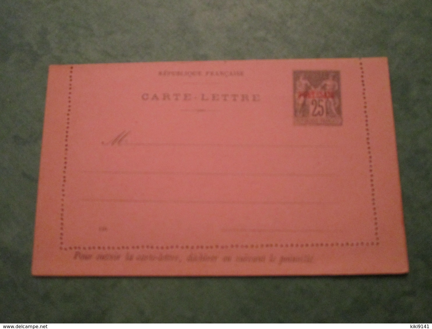 ENTIER Type Sage Surchargé - Carte-Lettre 25 Centimes - Lettres & Documents