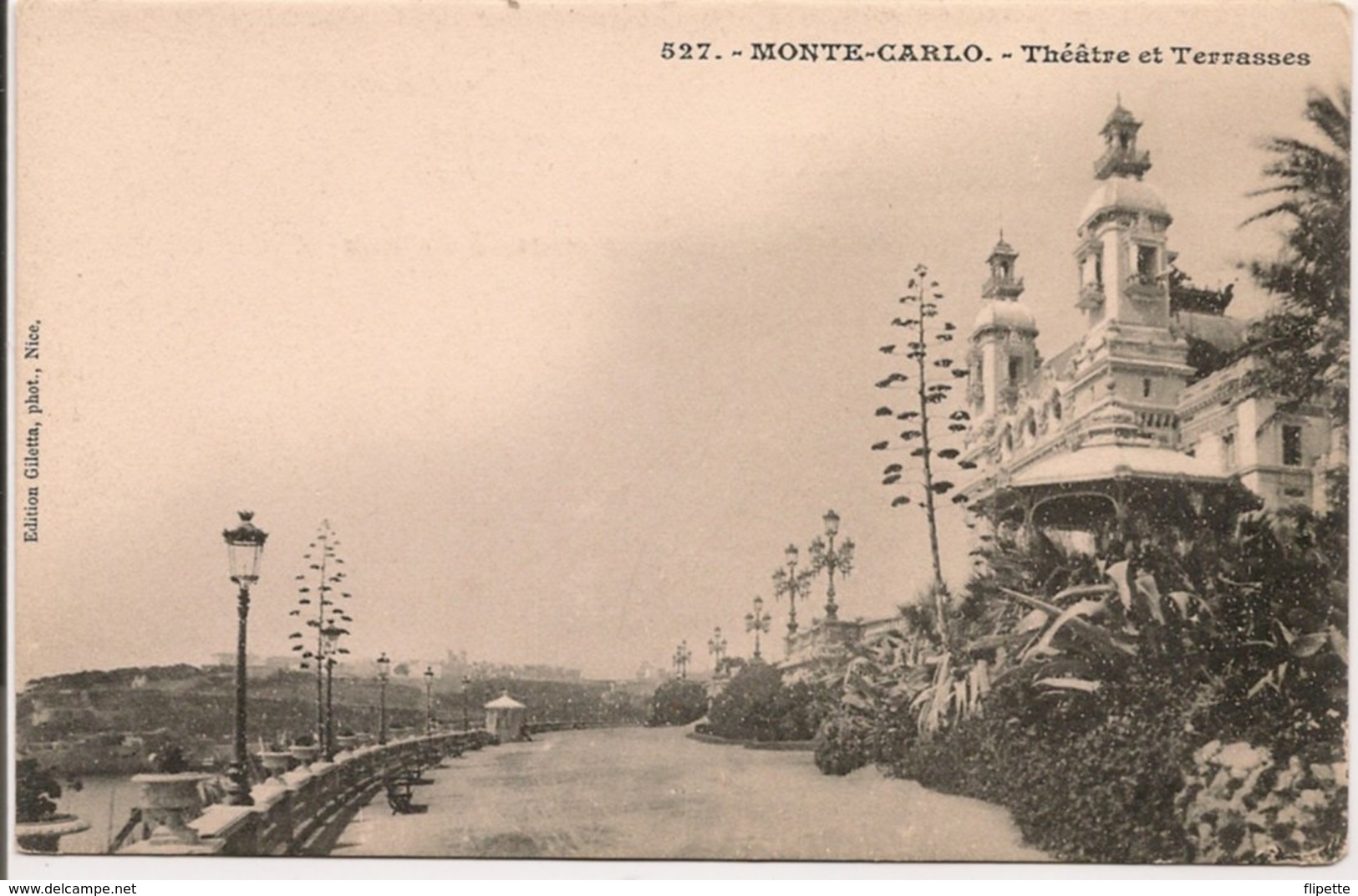 L20J445 - Monté Carlo - Théatre Et Terrasses - Giletta N°527 - Carte Précurseur - Opera House & Theather