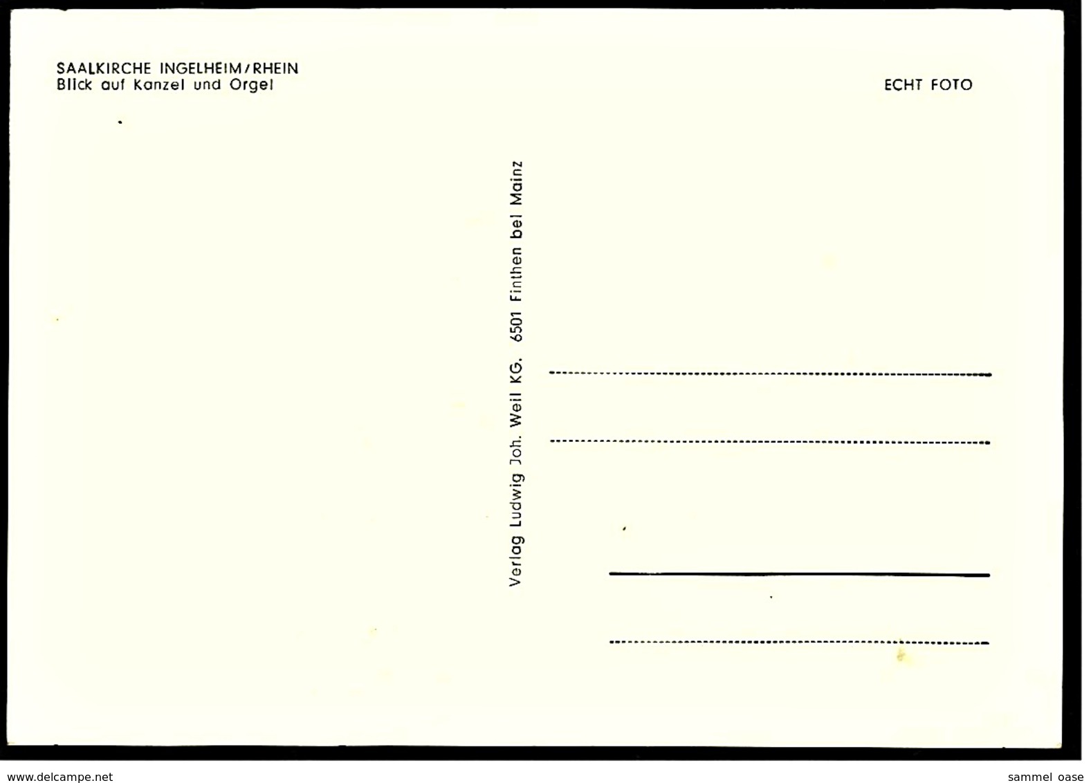 Saalkirche Ingelheim / Rhein  -  Blick Auf Kanzel Und Orgel  -  Ansichtskarte Ca. 1965    (9339) - Ingelheim