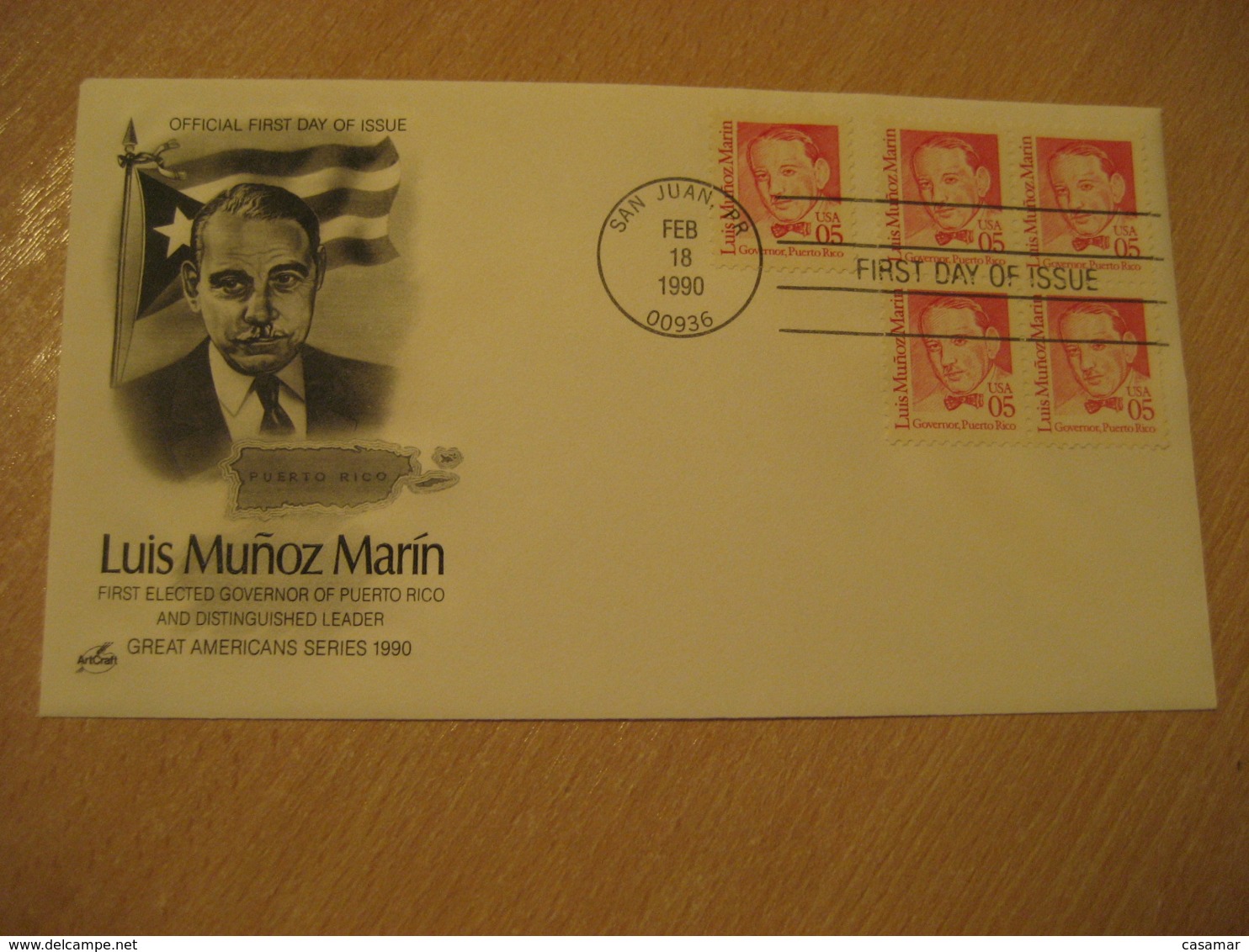 SAN JUAN 1990 Luis Muñoz Marin FDC Cancel Cover USA PUERTO RICO - Autres & Non Classés