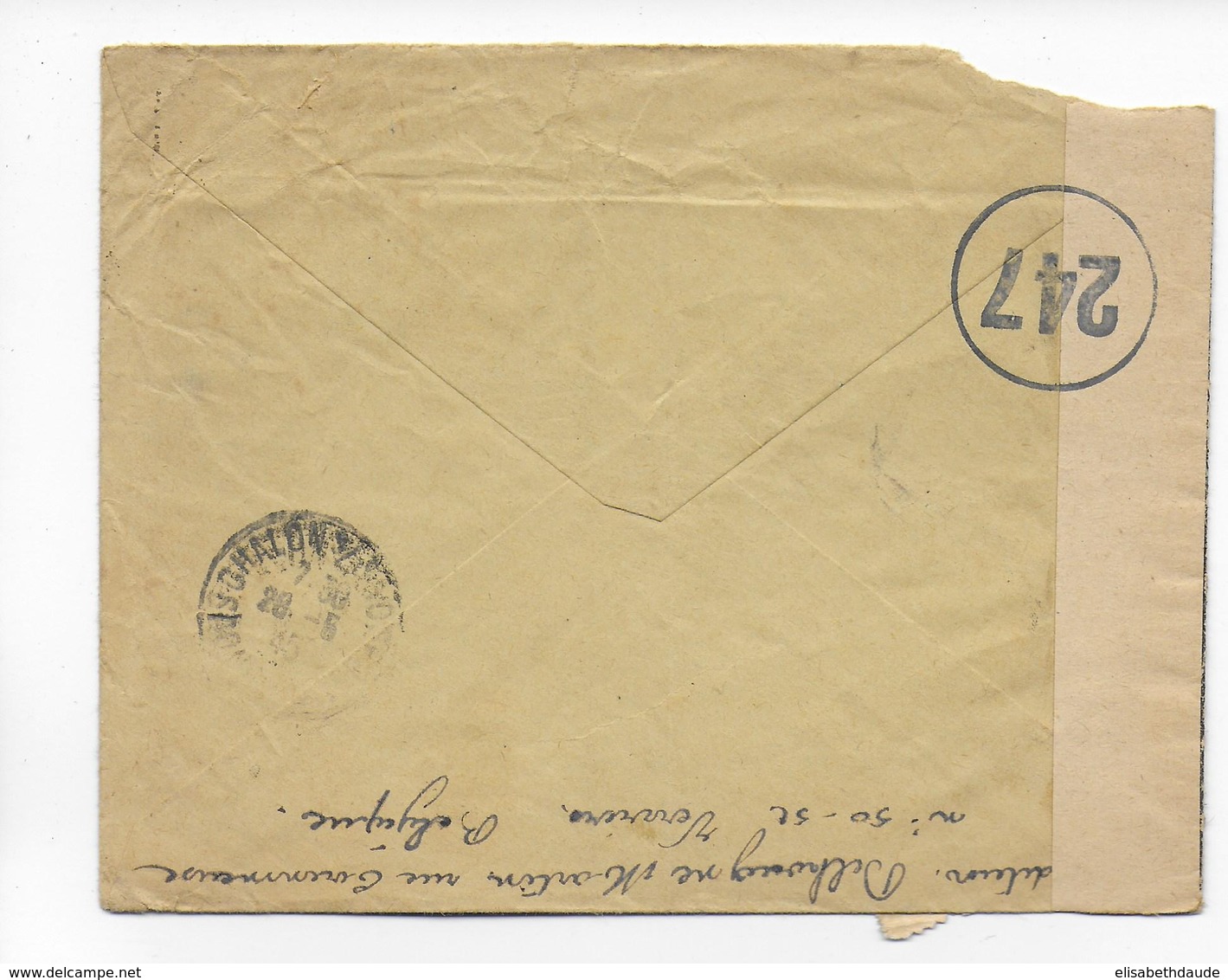 BELGIQUE - 1945 - ENVELOPPE RECOMMANDEE Avec CENSURE "CONTROLE DES COMMUNICATIONS" De VERVIERS => CHALON SUR SAONE - WW II (Covers & Documents)