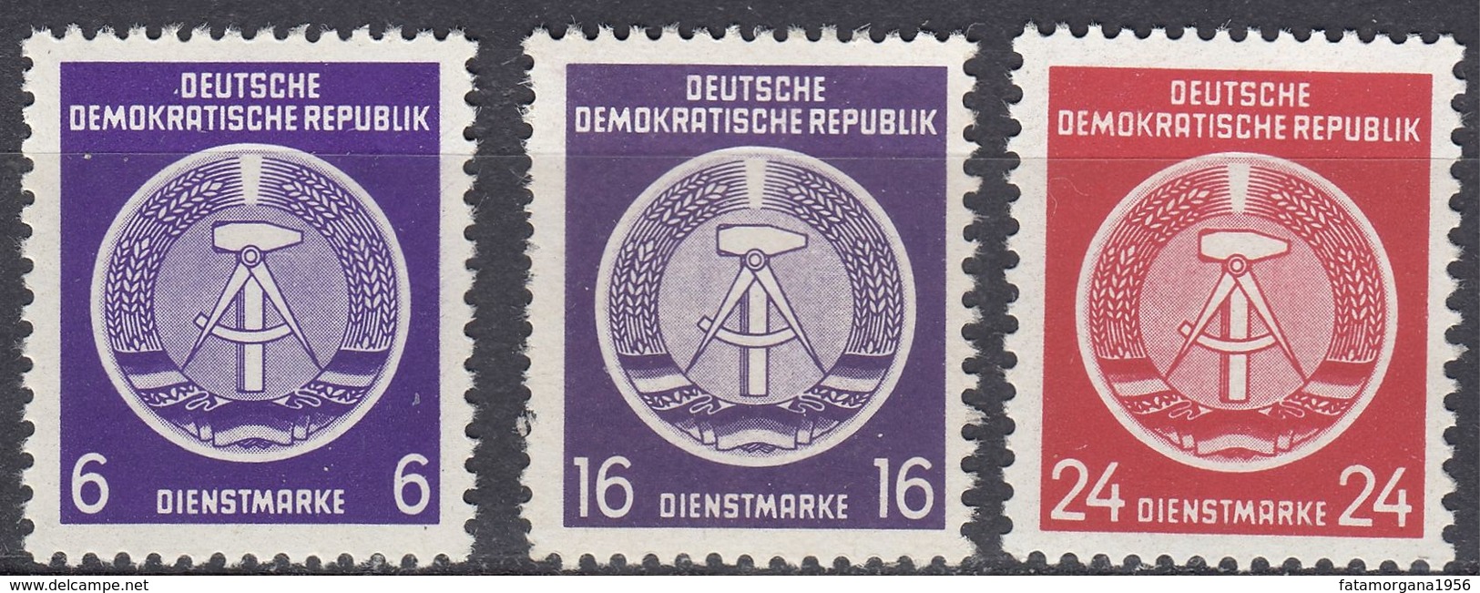 GERMANIA DDR - 1954 - Lotto 3 Valori Nuovi MNH - Servizio Yvert 2, 7 E 9. - Nuovi
