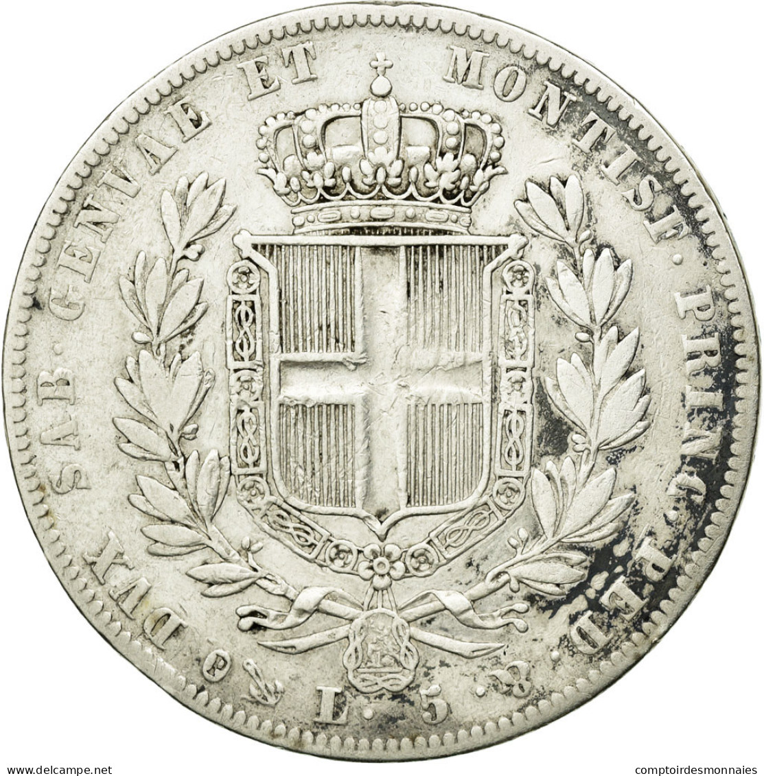 Monnaie, États Italiens, SARDINIA, Carlo Alberto, 5 Lire, 1835, Genoa, TB - Piemonte-Sardinië- Italiaanse Savoie