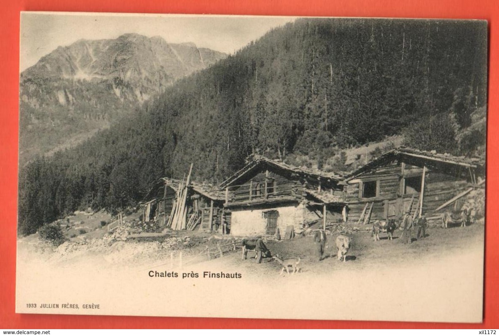 VAK-09 Finhauts  Finhaut Sur Salvan  Troupeau De Vaches, Alpage.Précurseur, Non Circulé. Jullien 1933 - Finhaut