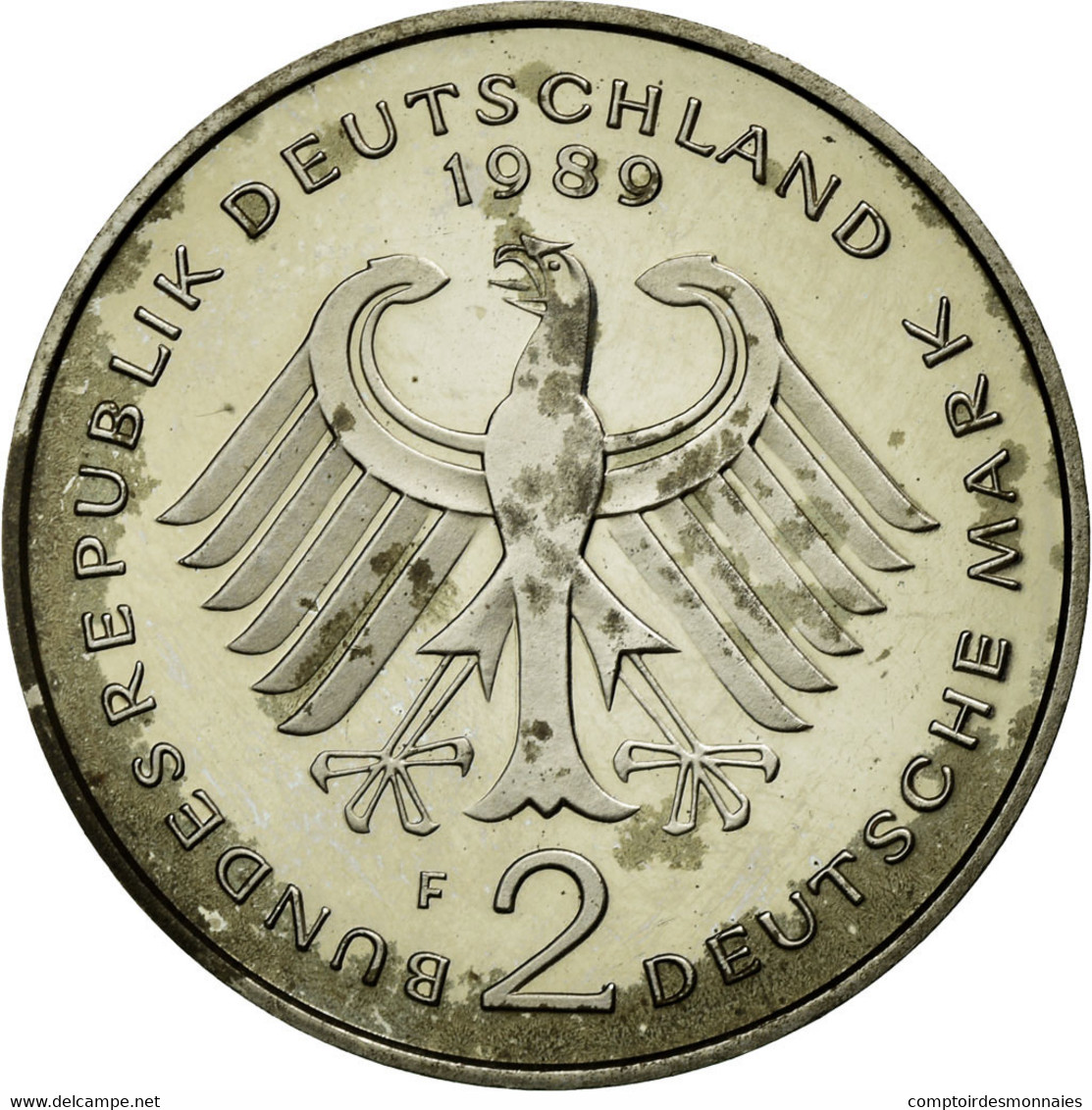 Monnaie, République Fédérale Allemande, 2 Mark, 1989, Stuttgart, TTB - 2 Marchi