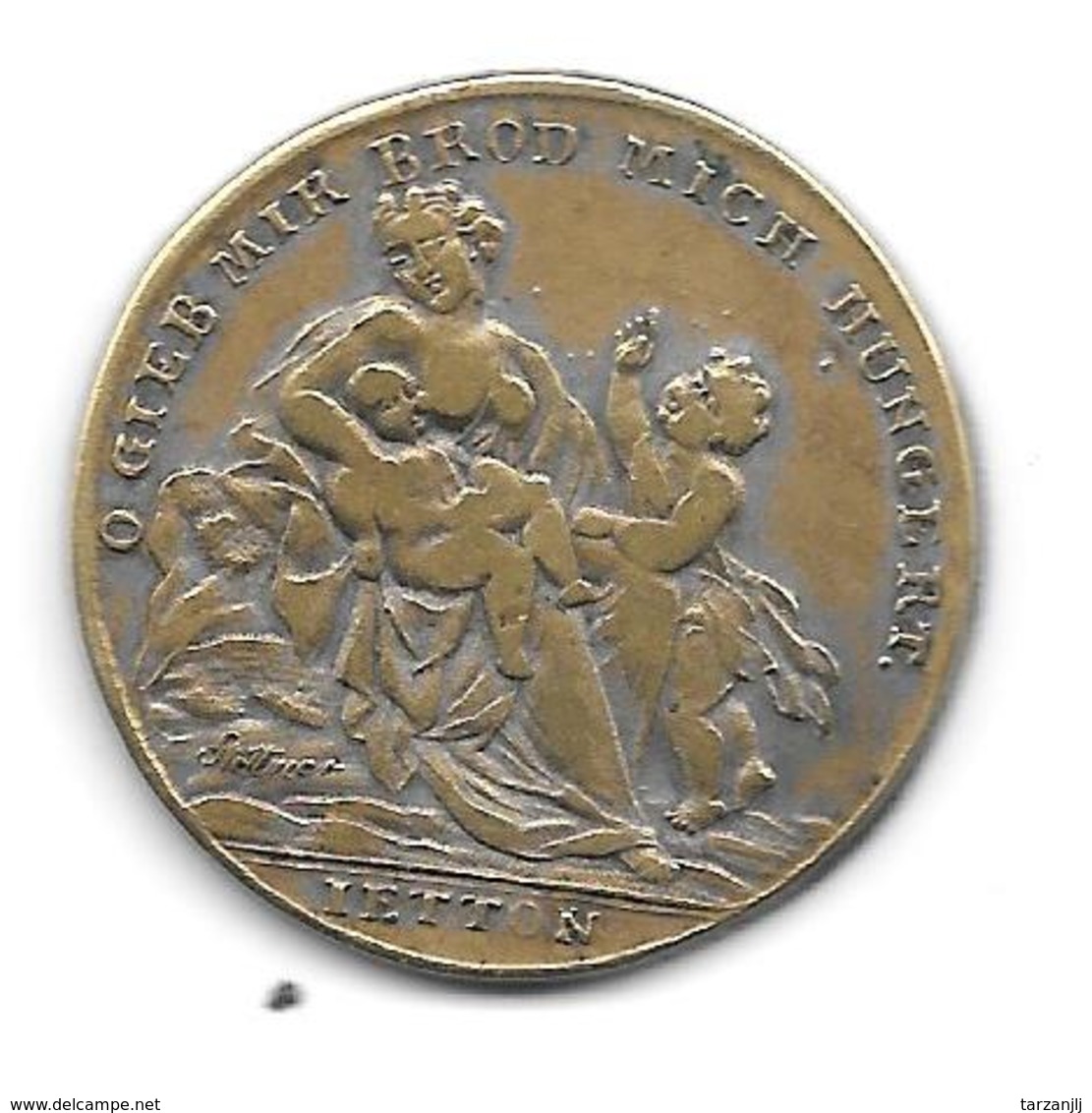 Jeton Allemand Famine De 1816 - 1817 Laiton Médaille Token - Monétaires/De Nécessité