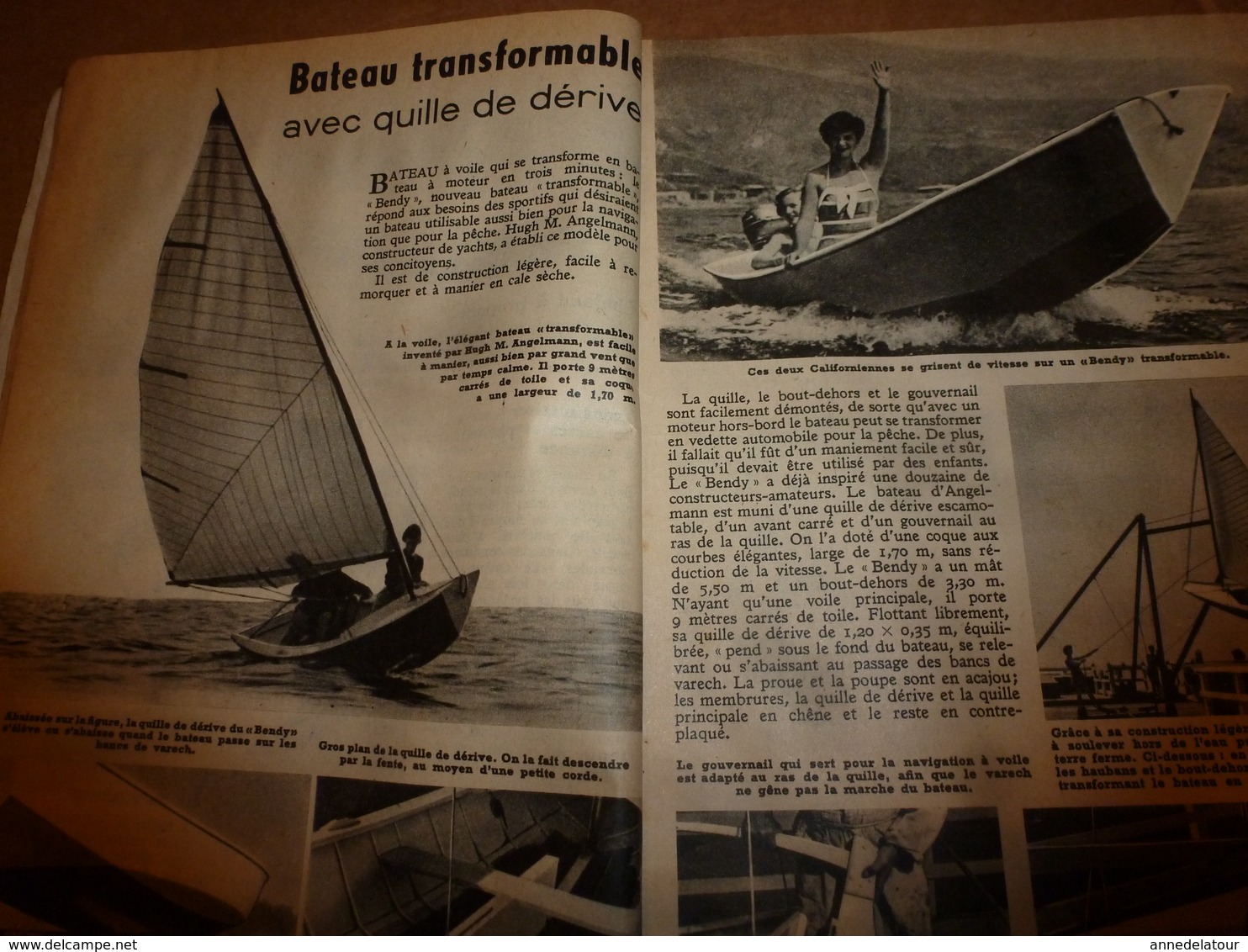 1951 MÉCANIQUE POPULAIRE: Un Bateau Transformable;Chasser à La Fronde Avec Précision ;Carrelage Murs Et Sols ;etc - Sonstige & Ohne Zuordnung