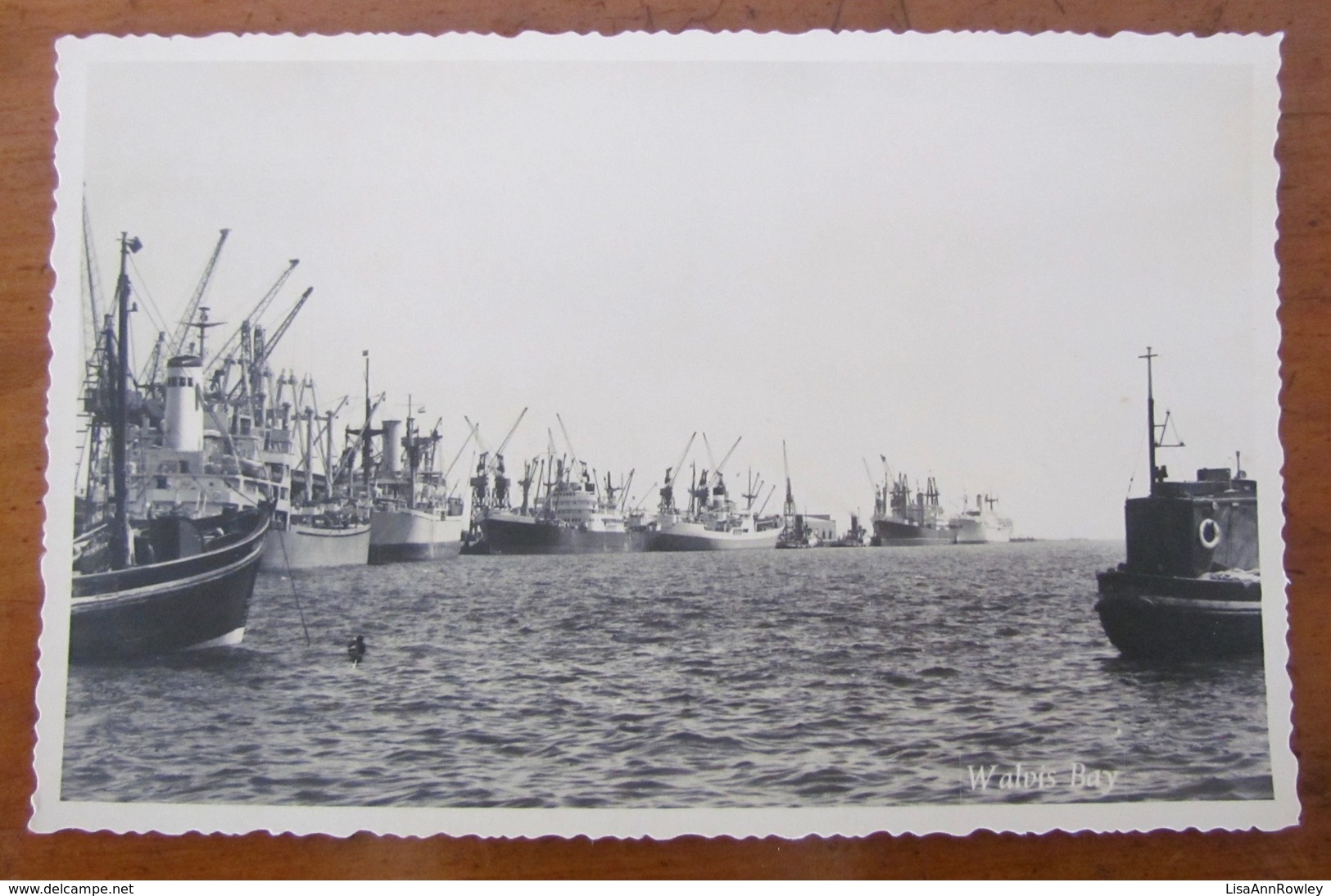 SOUTH WEST AFRICA=WALVIS BAY=REAL PHOTO POSTCARD=SHIPS IN THE HARBOUR. - Namibia