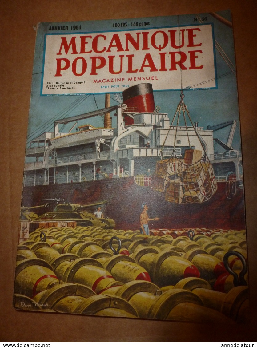 1951 MÉCANIQUE POPULAIRE:Faire Encadrement De Porte;Contre Maladie Des Pins;Construire Avec Des Agglos Pierre-ponce; Etc - Sonstige & Ohne Zuordnung