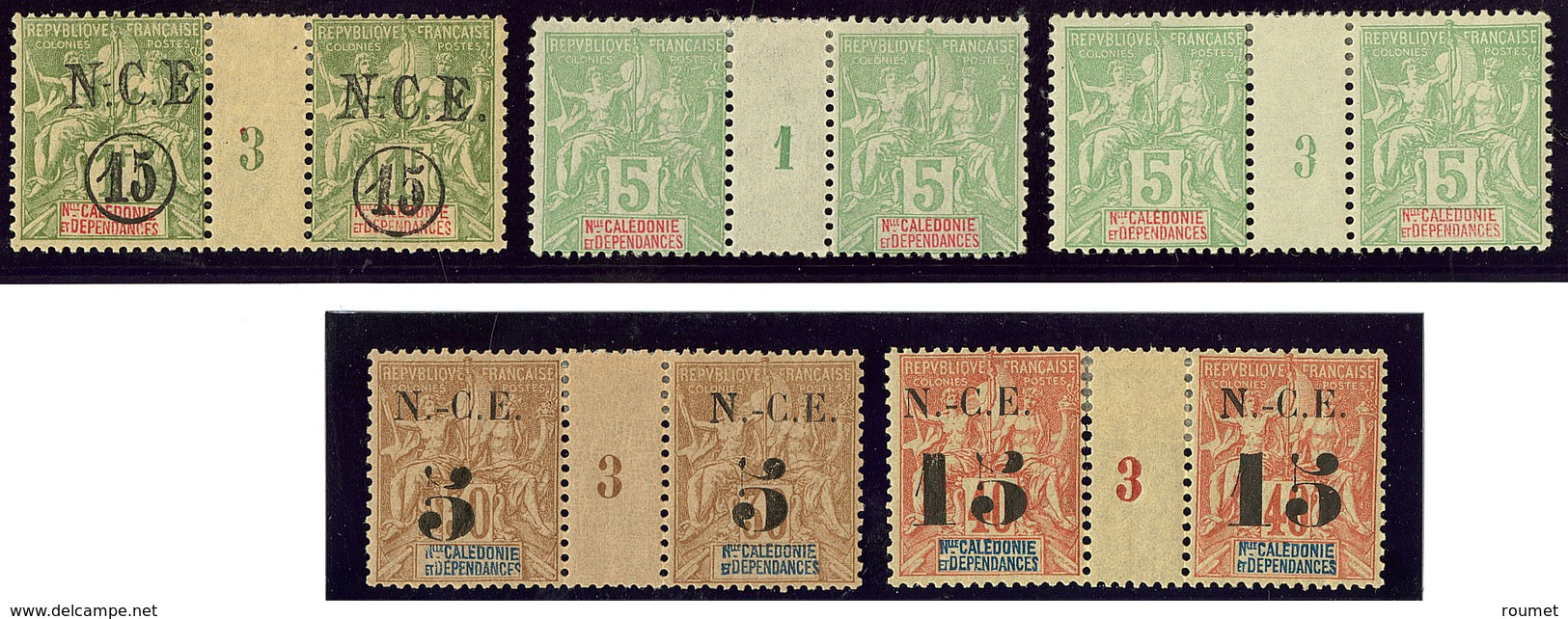 * Nouvelle Calédonie. Nos 58, 59(2), 65 Et 66, Paire Mill. 3 Ou 1. - TB - Autres & Non Classés