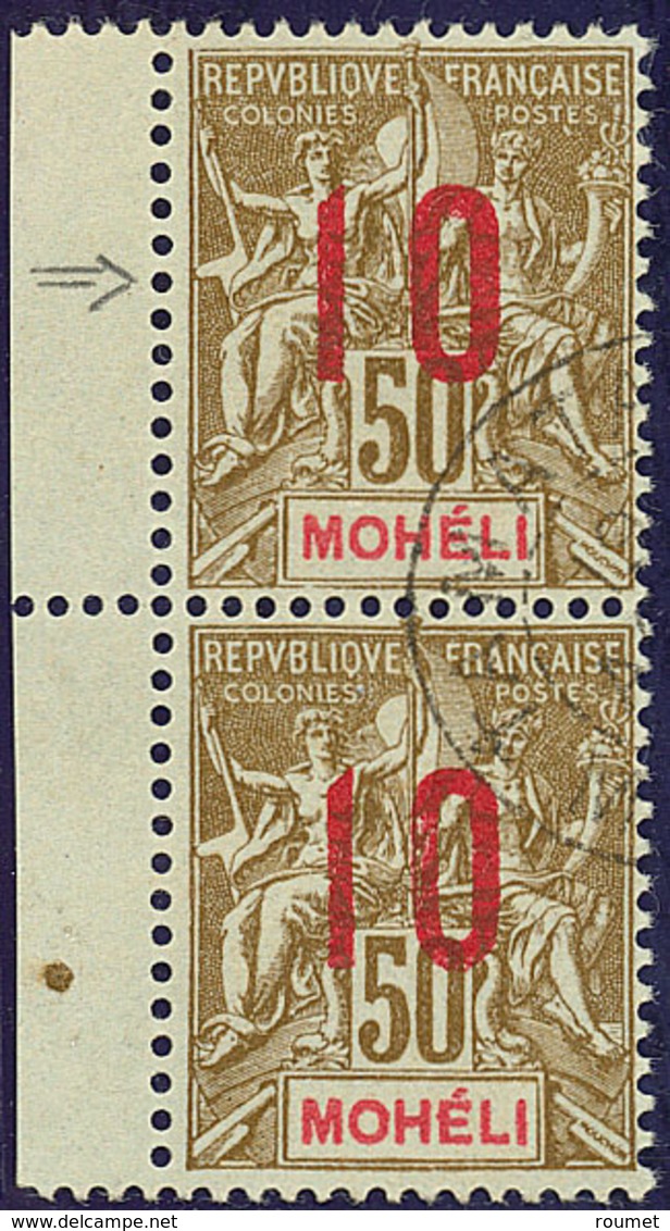 MOHELI. Chiffres Espacés. No 22A, En Paire Verticale Bdf Avec Ordinaire. - TB (cote Maury) - Sonstige & Ohne Zuordnung