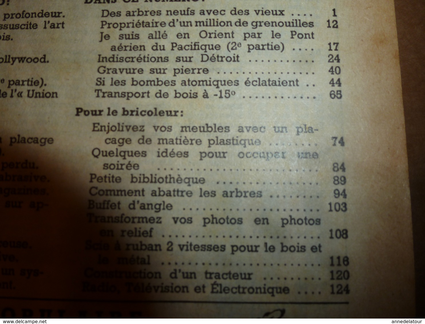 1951 MÉCANIQUE POPULAIRE:Des Arbres Neufs Avec Vieux;J'ai 1 Million De Grenouilles;Gravure Sur Pierre;Travail-bambou;etc - Sonstige & Ohne Zuordnung