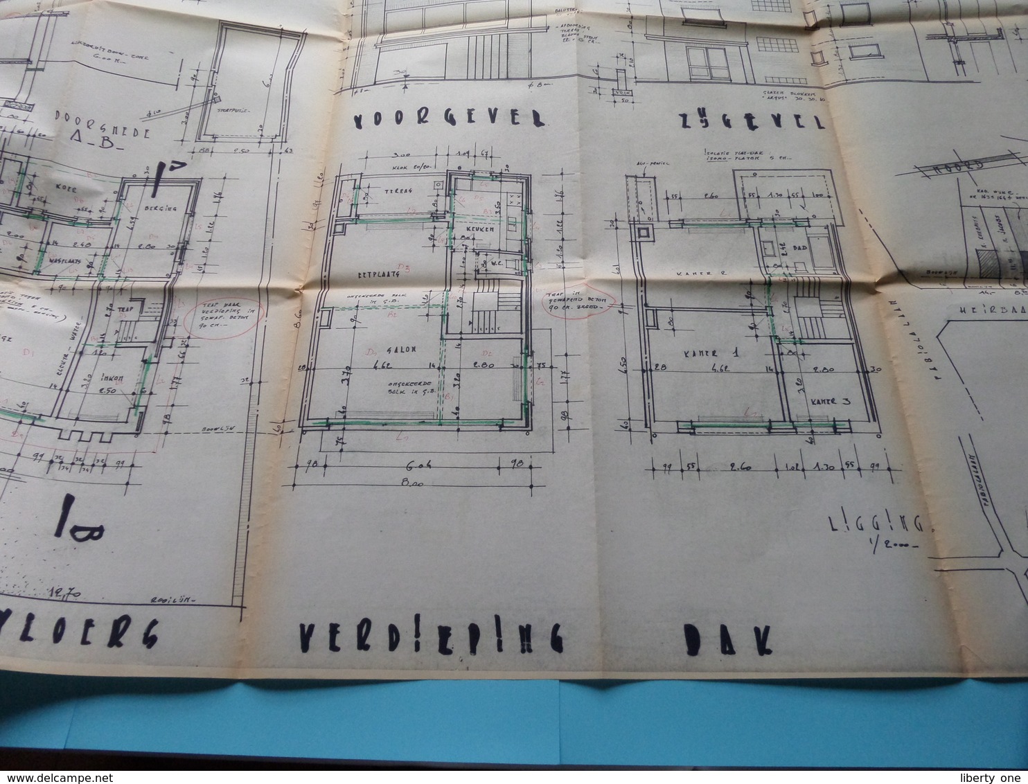 MACHELEN ( Heirbaan 73 ) WOONHUIS Plan Schaal 2 Cm.p.m. ( Zie Foto's > Arch. Van Den Branden ) Anno 1977 ! - Architectuur