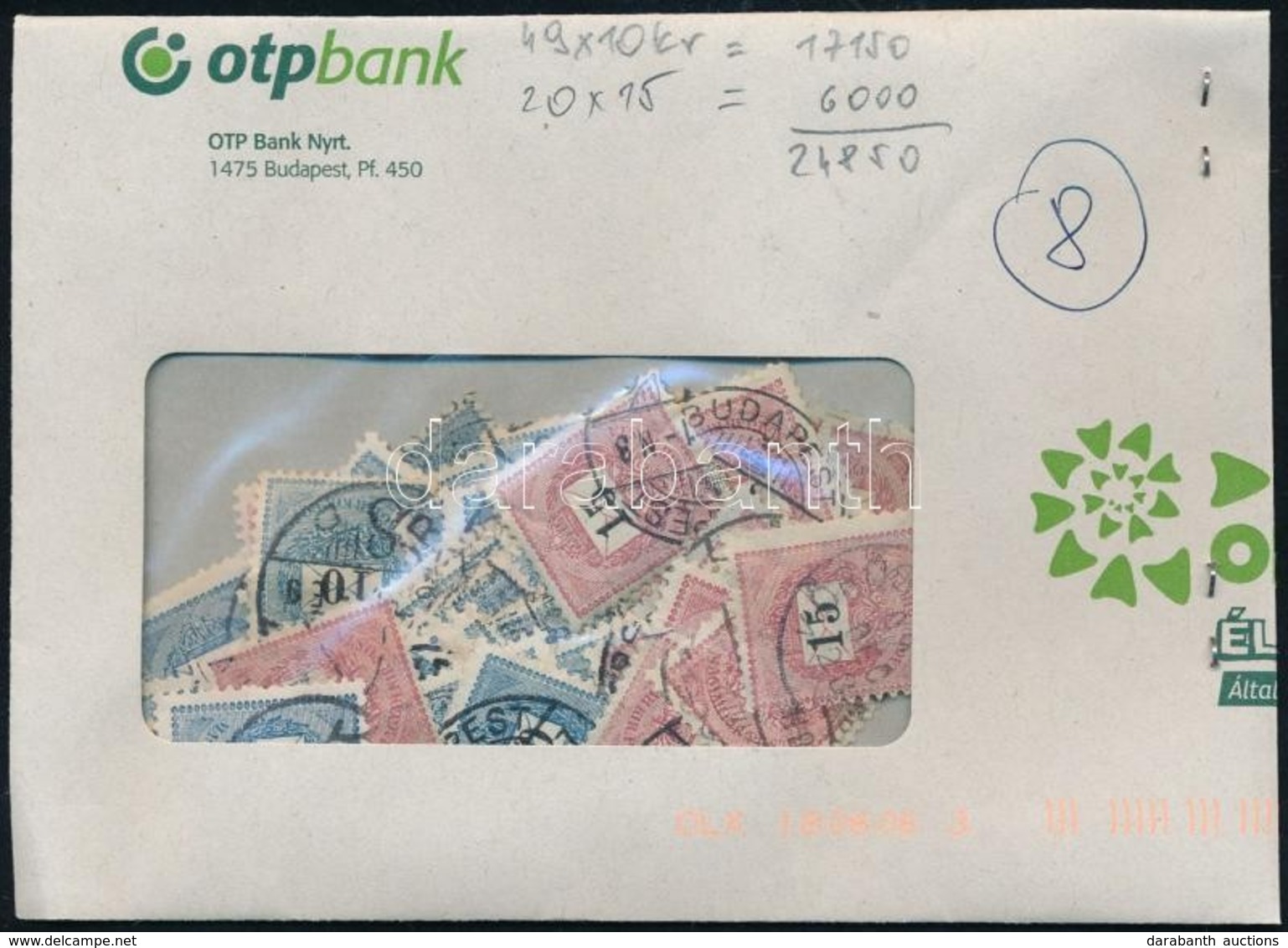 O 1898 87 Db Feketeszámú Bélyeg 12 : 11 3/4 Fogazással ömlesztve Borítékban (24.850) (5kr, 10kr és 15kr) - Sonstige & Ohne Zuordnung