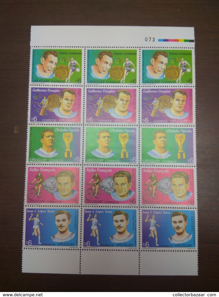 Uruguay MNH Sports Soccer/Rowing/Cycling - 1950 – Brésil