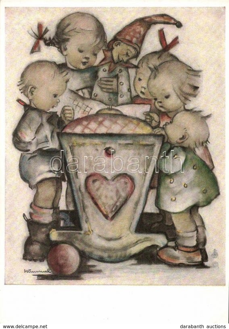 * 5 Db RÉGI Hummel Művész Képeslap Gyerekekkel / 5 Pre-1945 Art Postcards With Children, Signed By Hummel - Ohne Zuordnung