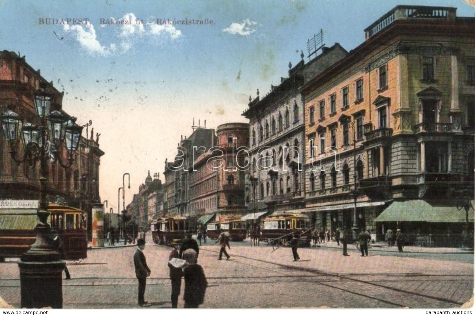 T2/T3 Budapest VII. Rákóczi út, Villamosok, Hotel Orient Szálloda, Férfi Létrával, üzletek (fl) - Ohne Zuordnung