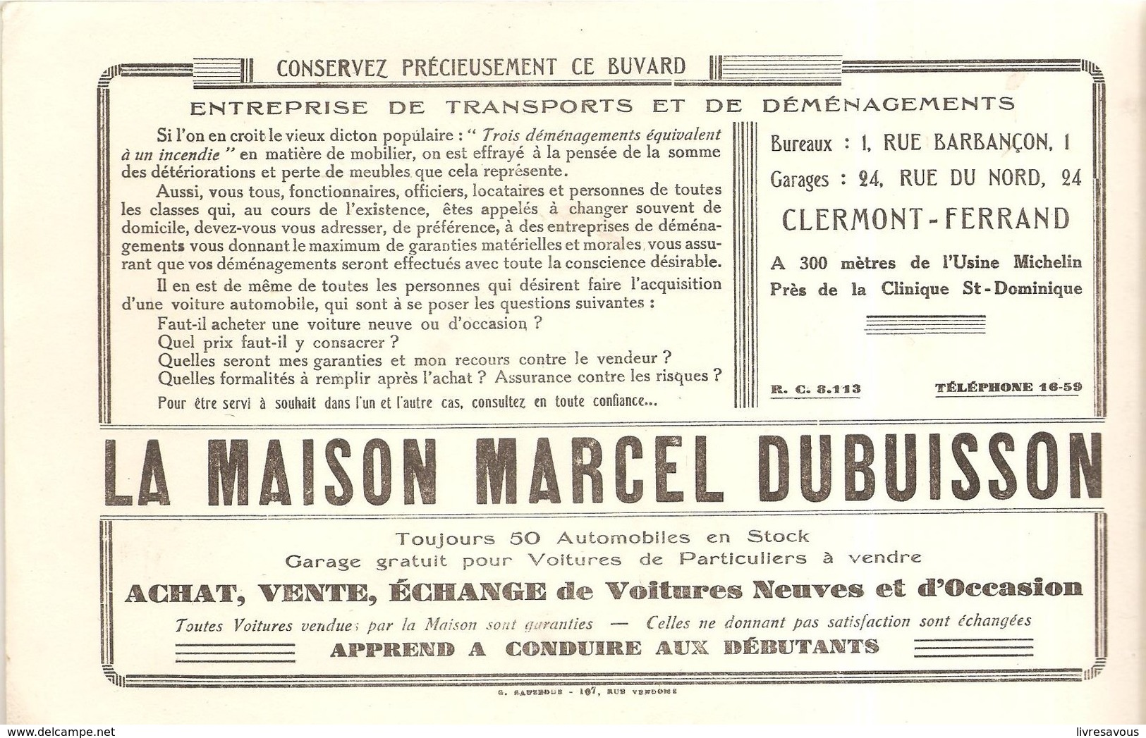 Buvard LA MAISON MARCEL DUBUISSON à Clermont-Ferrand Achat, Vente, échange De Voitures Neuves Et D'occasion - Automobil