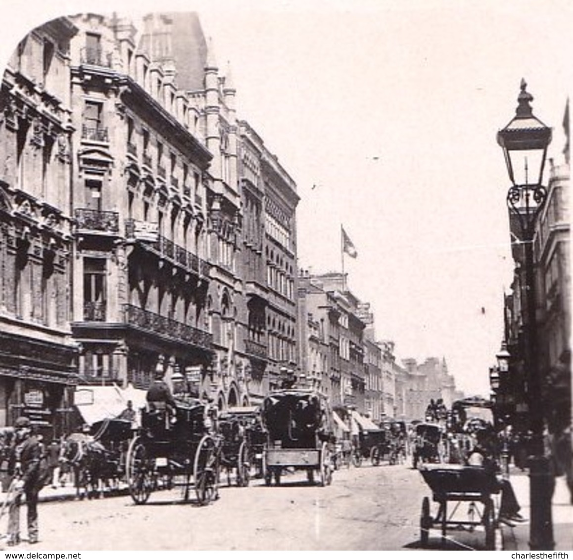 PHOTO STEREOSCOPIQUE - LONDON - PICADILLY - VERY ANIMATED !! édit. Steglitz Berlin 1906 - Photos Stéréoscopiques