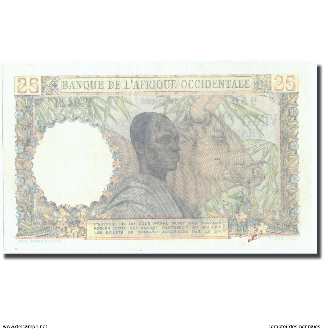 Billet, French West Africa, 25 Francs, 1952, 1952-12-19, KM:38, SUP - États D'Afrique De L'Ouest