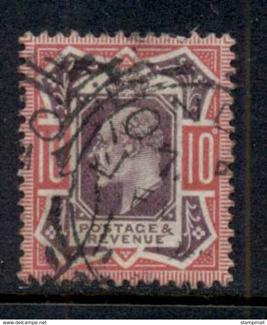 GB 1902-11 KEVII Portrait 10d Carmine & Dull Purple FU - Ohne Zuordnung